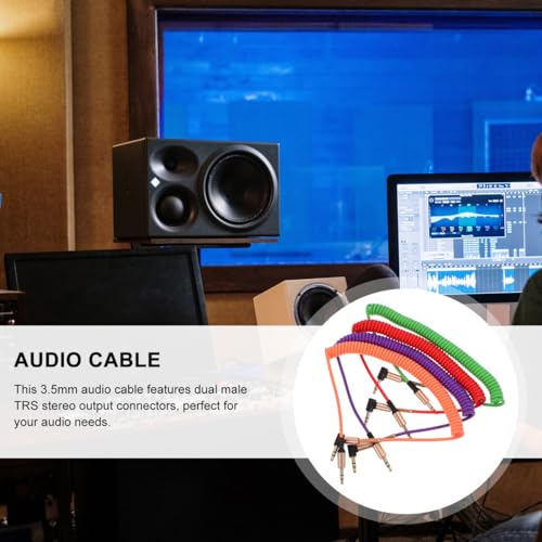 Cable de audio auxiliar 3.5 mm doble 4-pack enrollado miniatura 5