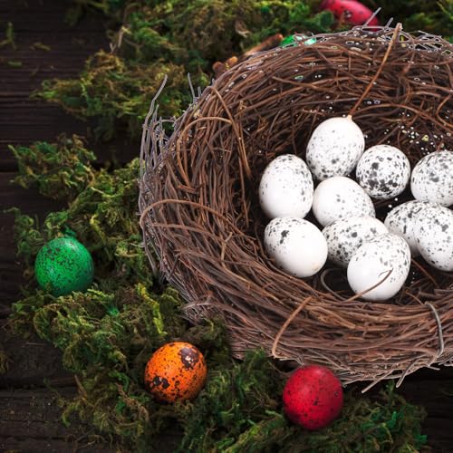 Nido de pájaro artificial de ratán para decoración de Pascua y proyectos creativos 6