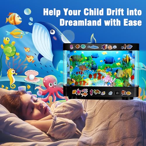 Image of Fake Fish Tank Lamp, Aquarium Lamp with Virtual Marine Life Animations, Artificial Tropical Fish Decorative, Sensory Aquarium Night Light, Ocean Room Decor Night Light Suitable
