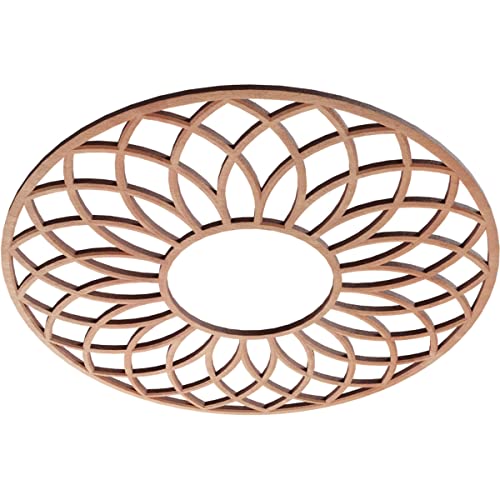 Image of Ekena Millwork 16 inchOD x 5 1 /2 inchID x 3 /8 inchT Cannes Wood Fretwork Pierced Ceiling Medallion, Cherry