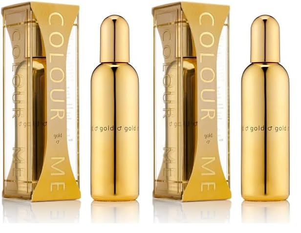 Colour Me Gold Homme, 90ml Eau de Parfum Hombre, Colonia Hombre Fragrancia de Lujo - Perfume de Hombre por Milton-Lloyd​ (Paquete de 2)