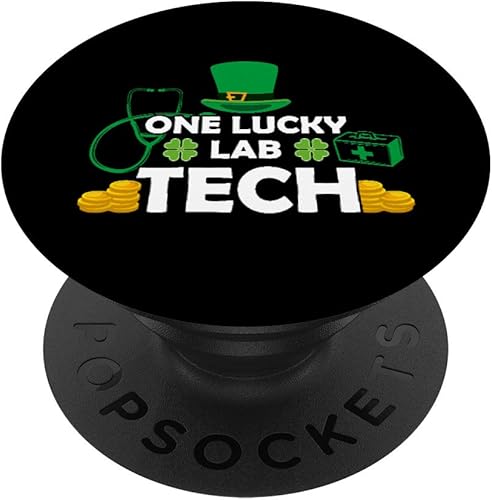 One Lucky Laboratory Lab Tech - PopSockets del duende del día de San Patricio PopGrip agarre intercambiable para teléfonos y tabletas