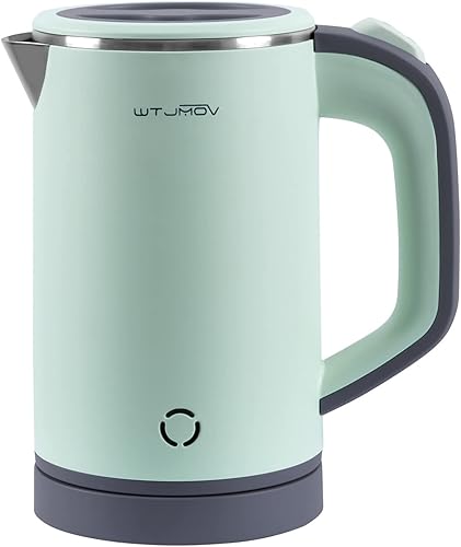 Miniatura 1 de WTJMOV Hervidor eléctrico pequeño de acero inoxidable hervidor de té portátil de 08 L apagado automático hervidor de agua caliente de baja potencia