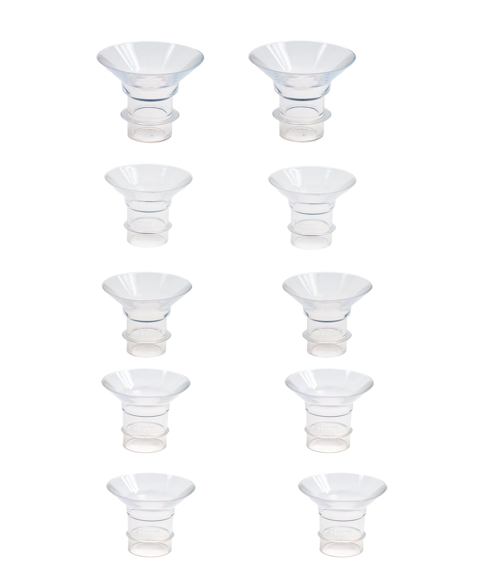 10 Pcs Flange Insert for Breast Pump, 5 Sizes (15/17/19/21/24mm) Flange Size for Breast Pump, Compatible with Multiple Brands, Hygienic for Comfortable Pumping-image-0