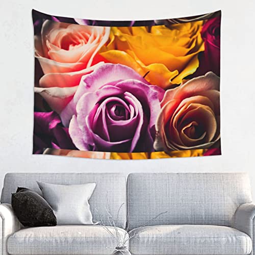 Lsjuee tea rose ibrido Arazzo decorativo per interni ed esterni 29x37in (stile orizzontale) copriletto tovaglia