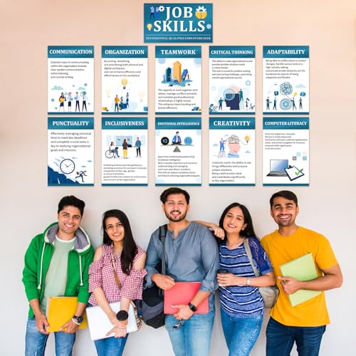 Image of Outus Job Skills Posters for College, Classroom, Decoration, Congratulations, Important Qualities, Employers, Posters, Graduation, Bulletin Board for College, Workplace, School