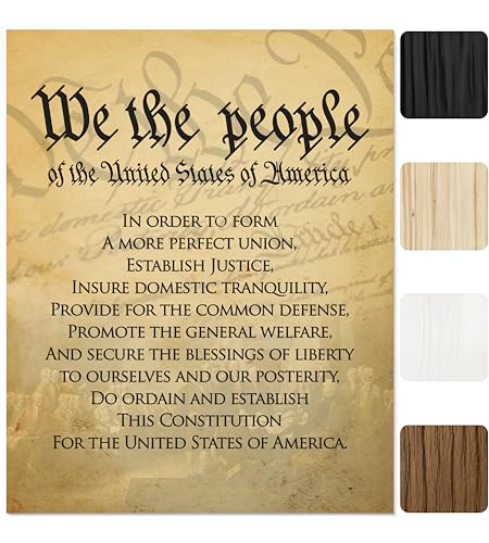 AMERICAN LUXURY GIFTS We The People Of The USA Patriotic Wall Art Print - Vintage Constitution Preamble Decor for Classroom, Library & Veterans Office (Historical, 8 x 10 inches)