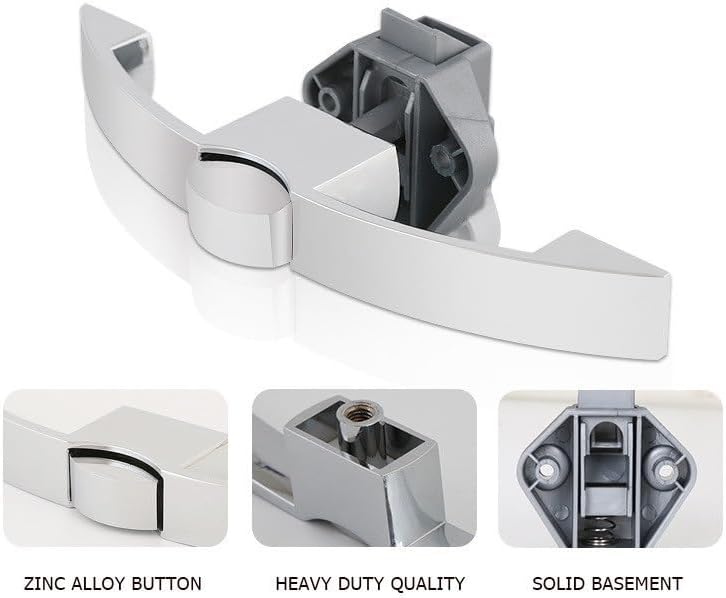 5PCS Camper Car Push Lock with Handle RV Boat Home Cabinet Drawer Latch Button Locks Furniture Hardware(Brushed Silver 128mm)