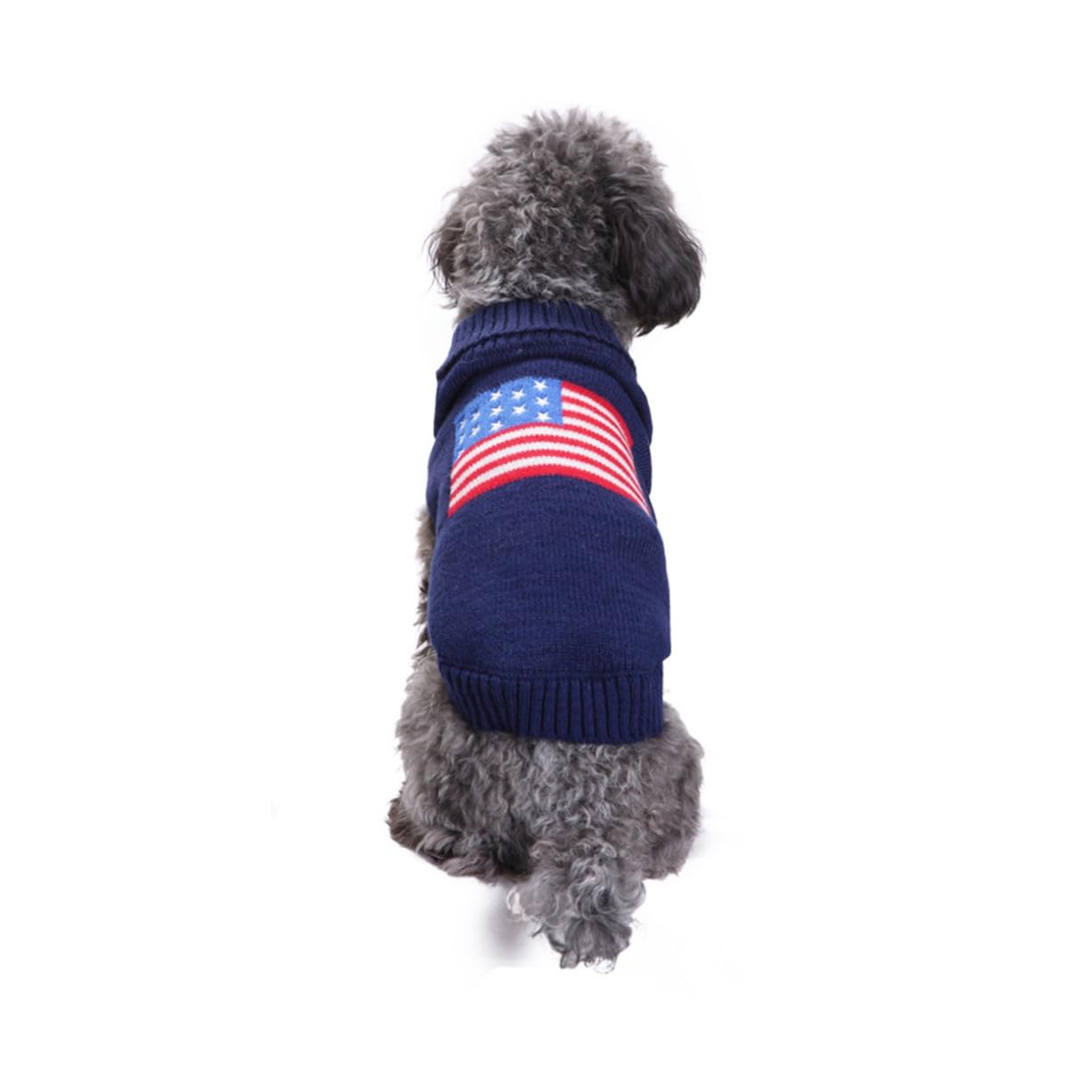 VICASKY 3 Pièces Pull pour Chien Motif Drapeau Américain Chaud et Confortable Manteau Dautomne Hiver S Vêtements pour Chiot pour Noël et Sorties Extérieur