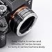 K&F Concept IV PRO MAF-NEX Lens Mount Adapter Manual Focus Compatible with Minolta AF/Sony Alpha A Series Lens to Sony-E NEX Mount Camera Body with Matting Varnish Design