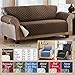 Collections Etc Reversible Quilted Furniture Protector Cover, Black/Gray, Recliner