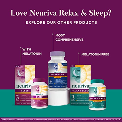 Neuriva Melatonin Free Natural Sleep Aid Supplement With L-Theanine To Help You Relax & Ashwagandha To Support Restorative Sleep So You Can Wake Up Feeling Refreshed, 30Ct Capsules #TOP5