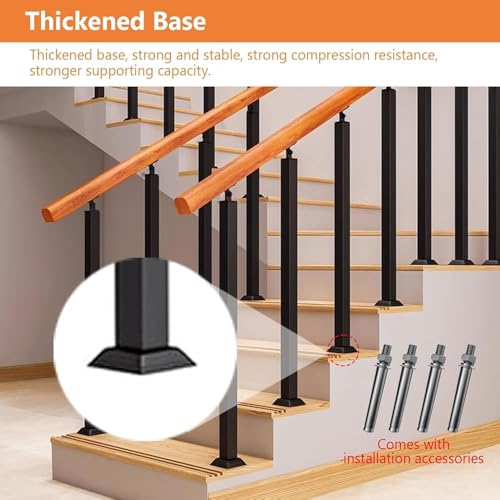 Barreaux de balustrade en métal noir réglables pour terrasse