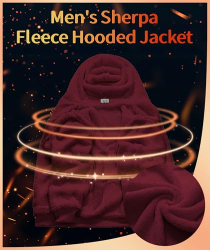 Mens Fleece Hoodies Zip Up Warm Thick Winter Jacket - image 4