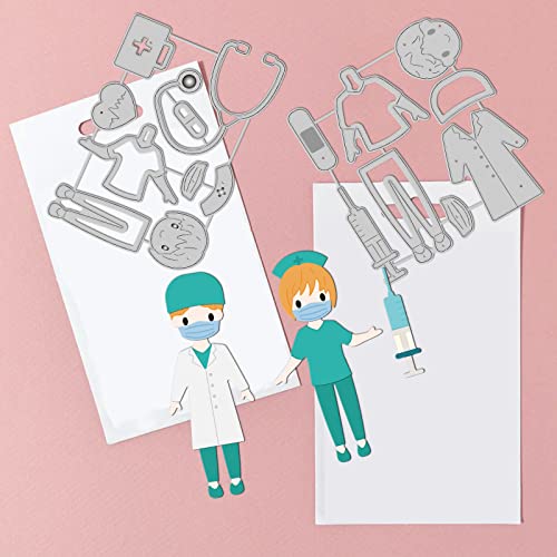 GLOBLELAND Doctor Nurse Cutting Dies Metal Stethoscope Box Die Cuts Embossing Stencils Template for Paper Card Making Decoration DIY Scrapbooking Album Craft Decor - Image 3