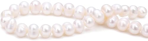 Miniatura 5 de Cuentas de perlas naturales de papa, de 0.236 a 0.276 pulgadas, color blanco, cultivadas en agua dulce, cuentas de piedras preciosas sueltas para