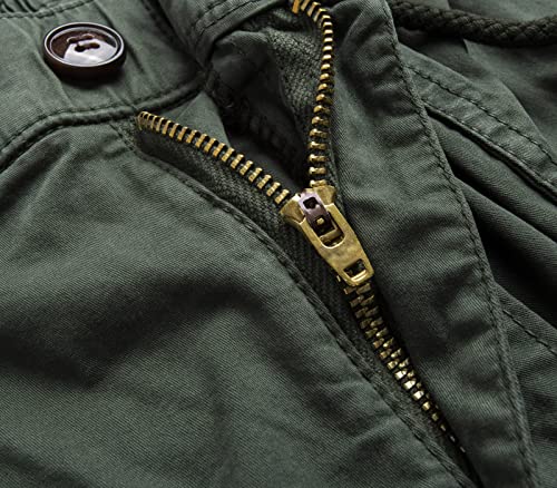 Foursteeds Women's Elastic Tie Waist Mid-Rise Twill Cotton Regular Fit Distressed Big Pockets Knee Length Cargo Shorts Green Xl #TOP2