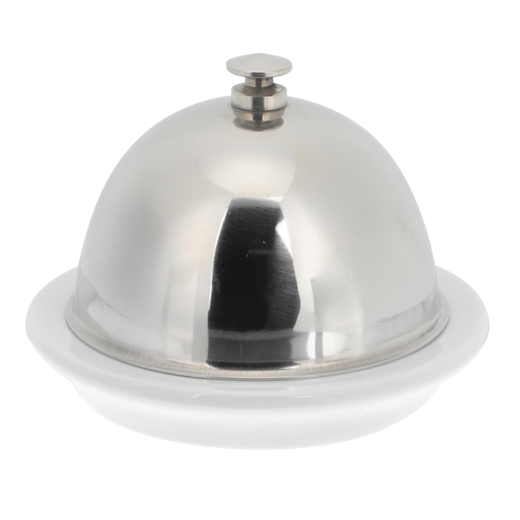 PRETYZOOM 1pc Butter Dish Ceramic Bowl with Stainless Steel Lid Beef Tallow Caviar Spices and More Kitchen Gadget for Home Restaurant