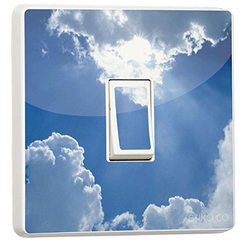 Stika.co Clouds Pack Of 2 Sunny Design, Pretty Light Switch Decoration Stickers - Nature Designs - Single Light Switch Sticker, Home Decor Improvements