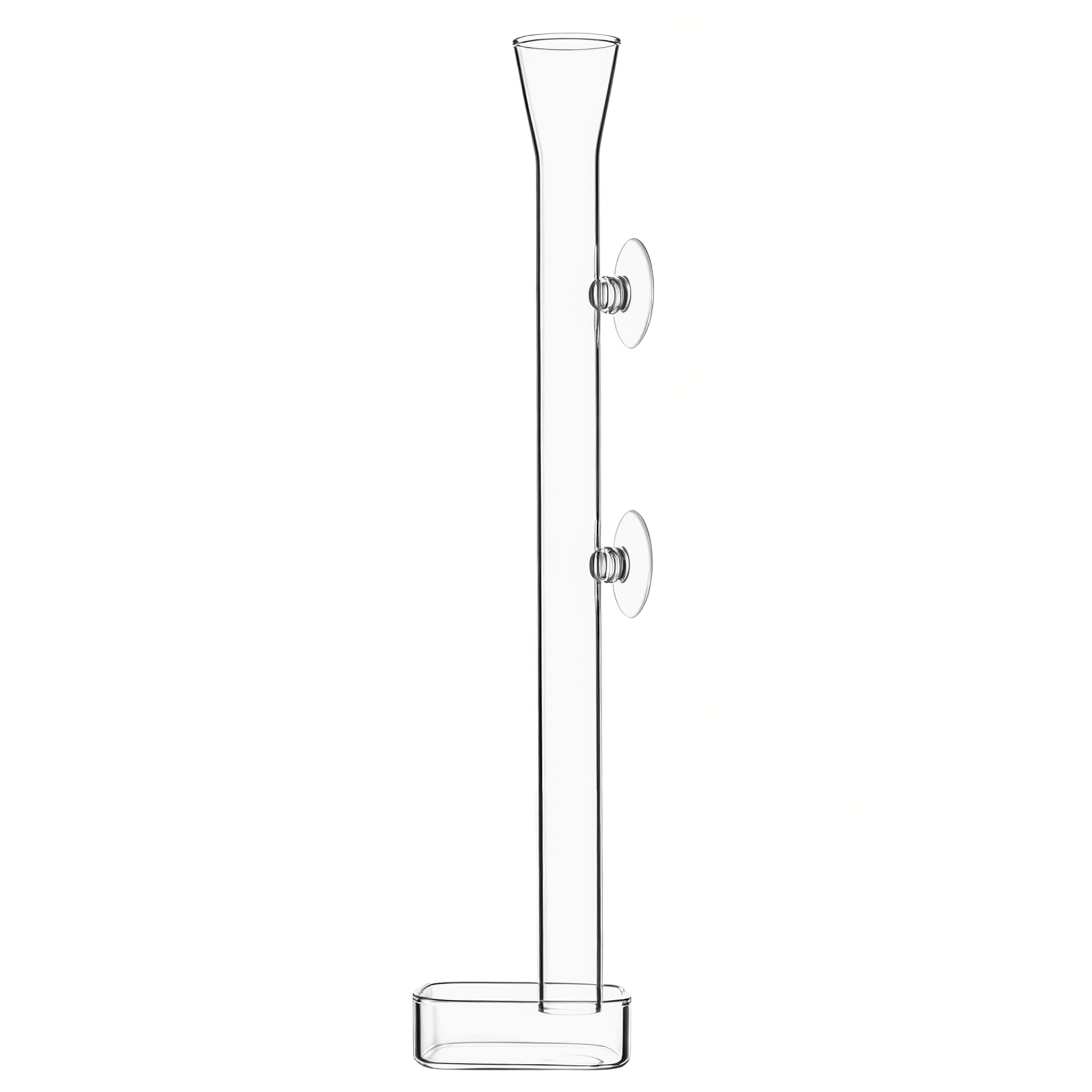 LINLAN Mangiatoia per gamberetti in vetro 30 cm tubo alimentazione acquario ciotola quadrata ventose