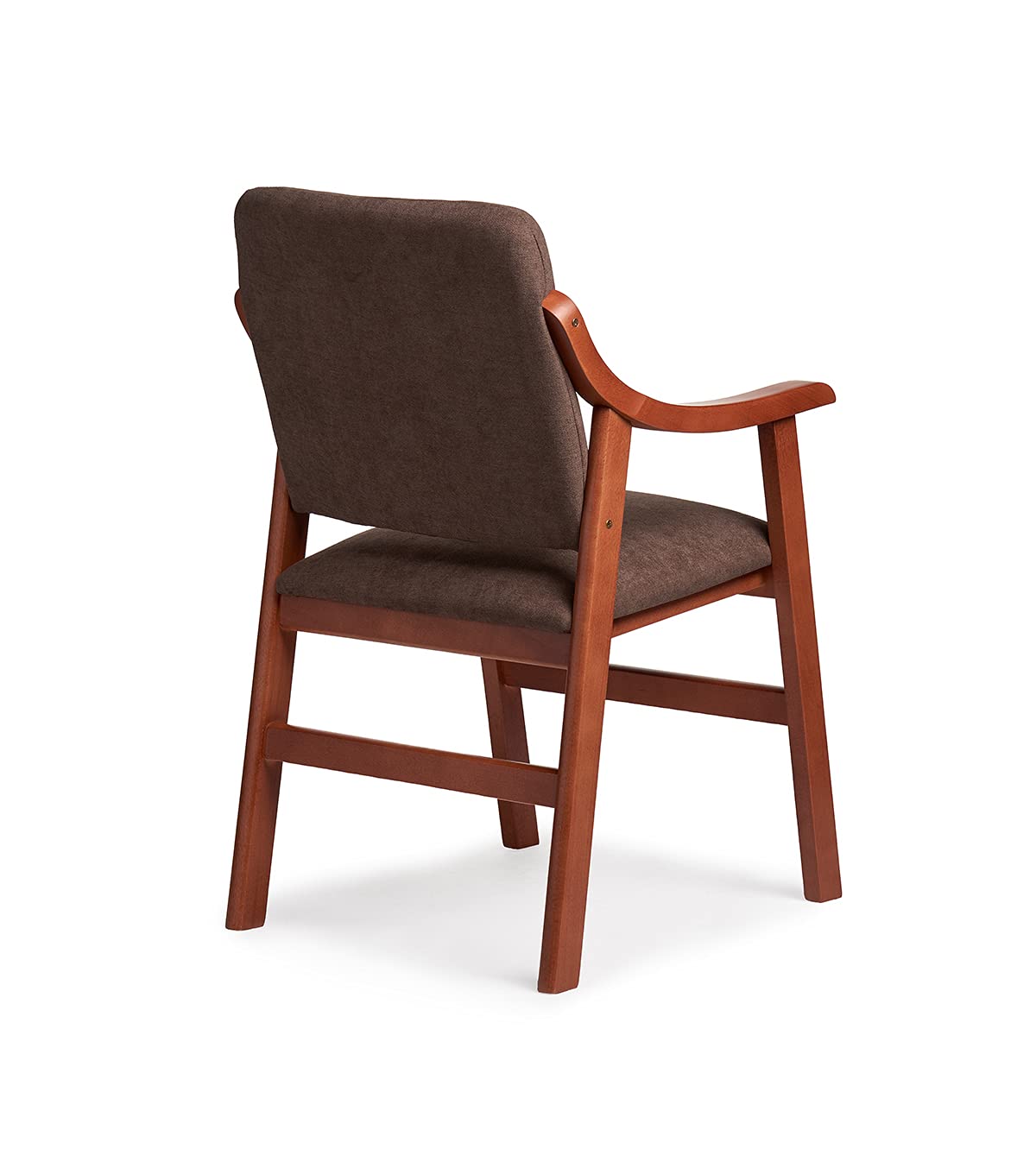 Abuelo A Gusto- Silla Comedor con Brazos de Madera en Cerezo. Tela Antimanchas (Medidas: 86x54x54 cm). Especial Personas Mayores, Espalda Recta. (Marrón)