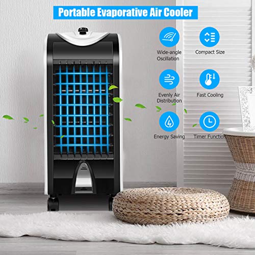 image for COSTWAY Portable Evaporative Cooler, Cooling Fan with 3 Modes, 3 Speed
