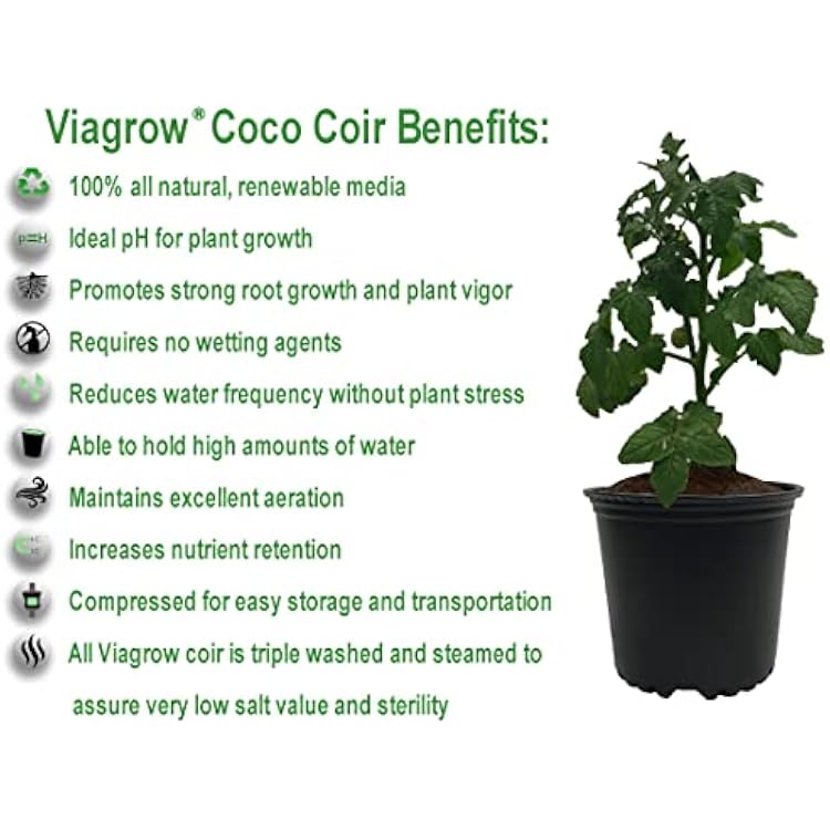 Viagrow 650 g (1.4 lb.) Compressed Coconut Coir Premium Grow Media (3-Packs) / A Product of The Harvest CompanyTM