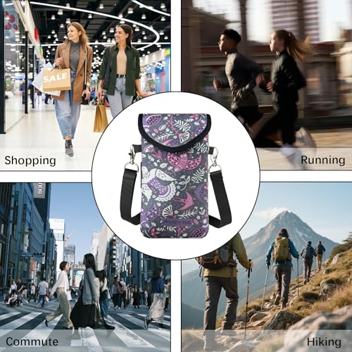 Image of Neoprene Phone Sleeve Pouch Case Bag for Men Women w /Crossbody Strap /Neck Lanyard for iPhone 17 /16 /15 /14 Pro Max, Samsung S25,Pixel 10