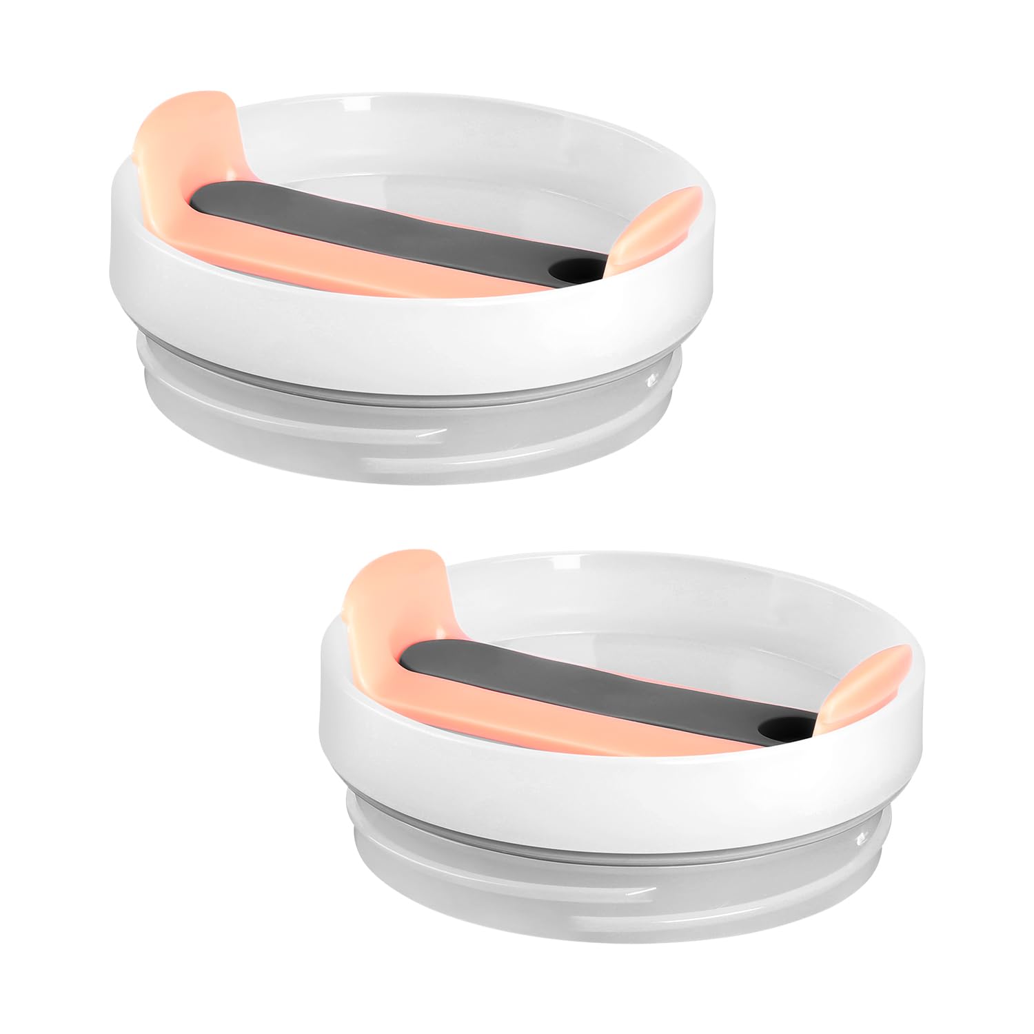 Gaomumu 2PCS BPA-Free Polystyrene Tumbler Lids, 40oz Splash Resistant & Leak-Proof Glass Bottle Replacement Covers with Straw Hole, Ideal for Office, Home, and School Use(Pink)