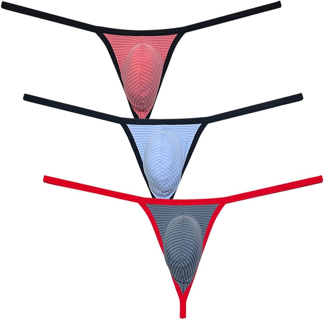 Men G-String Underwear Bulge Pouch T-back Sexy Thongs Jockstraps Low-rise Backless Tangas Soft Underpants