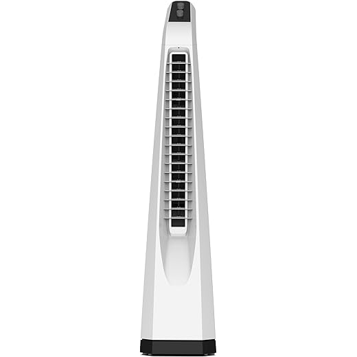 SYMPHONY Surround Sr. Personal Bladeless Tower Fan for Home Office with Turbo Throw, 90 Degree Oscillation, Knob Control Panel | Quiet Operation | Low Power Consumption | White | 1 Year Warranty