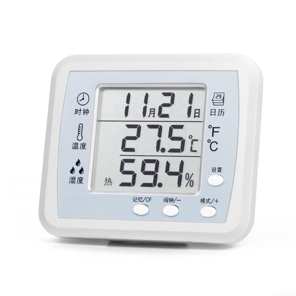 Thermo-hygromètre numérique grand écran LCD intérieur (JR900A)