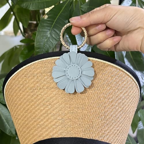 Rtwrsud 帽子クリップ ハットクリップ マグネット PUレザー オシャレ キャップクリップ マグネットクリップ 磁気クリップ 帽子収納 旅行 お出かけ 一時収納 バッグ、財布、ラゲッジ、バックパック対応 (F,ブルー)