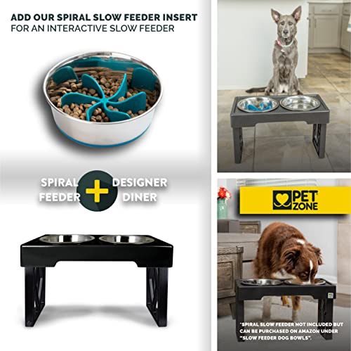 Pet Zone 2550012793 Elevated Dog Bowls Designer Diner 3 Height Adjustable Raised Dog Bowl Stand thumb #3