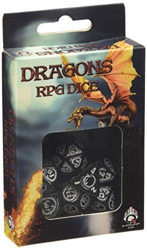 Q-Workshop Dragon Dice Black/White (7) Board Game #TOP4