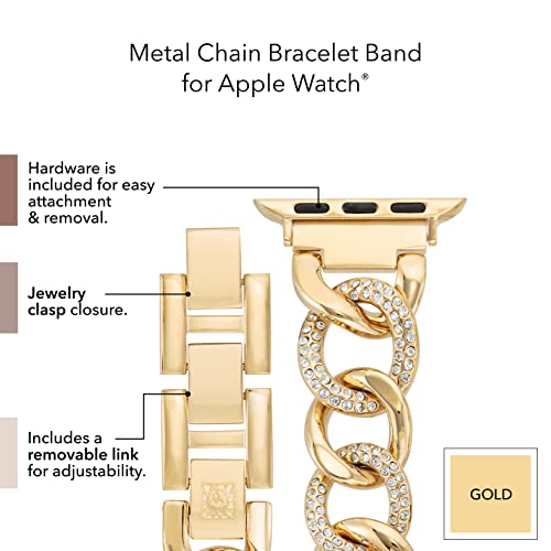Image of Anne Klein Fashion Chain Bracelet for Apple Watch, Secure, Adjustable, Apple Watch Replacement Band, Fits Most Wrists