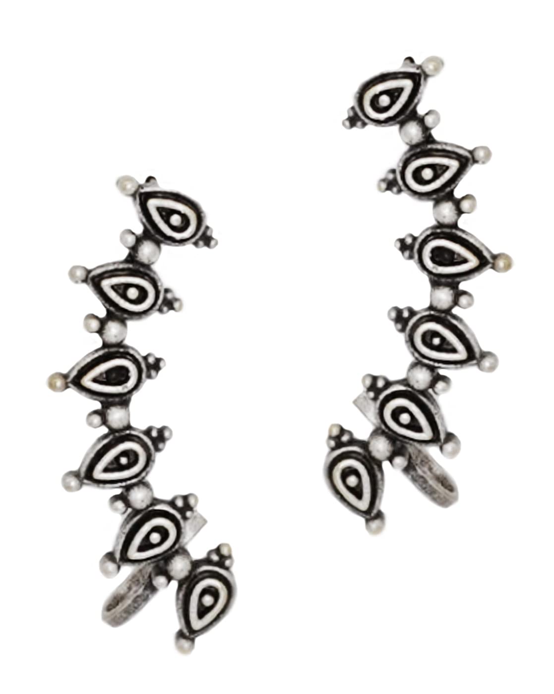 Teejh Miraan Silver Oxidised Earcuff For Women (B09J8XV7PN) Amazon Price History, Amazon Price Tracker