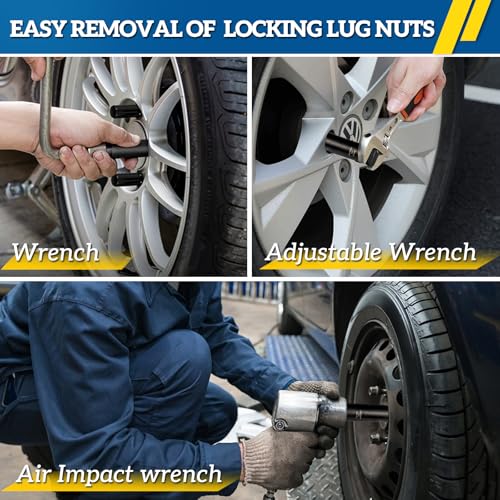 Image of 6 & 7 Spline Lug Nut Key Set for BMW /Audi /Toyota, 2 Piece | 6 & 7 Spline Socket Kit, Fits M12-M14 Lug Nuts, CR-MO