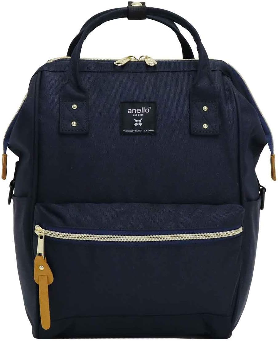 Anero ATB0197Z Backpack with Clasp, S, A4 Base, Water Repellent, Multiple Storage, PC Storage, Navy
