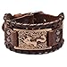 Produktbild Htulip Wikinger Armbänder Nordic Fenrir Wolf Symbol Leder geflochten Armband Vintage Amulett Schmuck Armband für Herren (#1)
