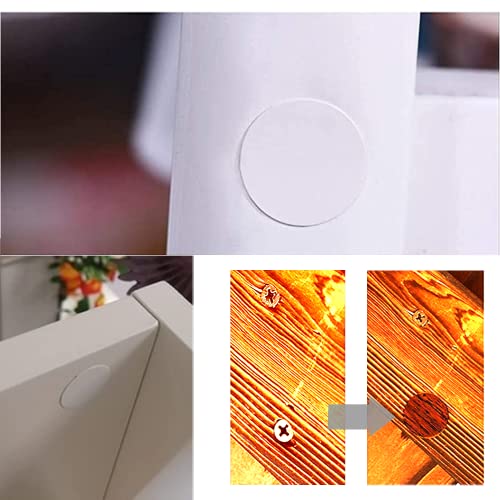Round Stickers for Holes Furniture, Floors, Cabinets, Desk - Coloured Screws Covers - Pack of 20 - Black, White, 20 Pezzi - Image 3