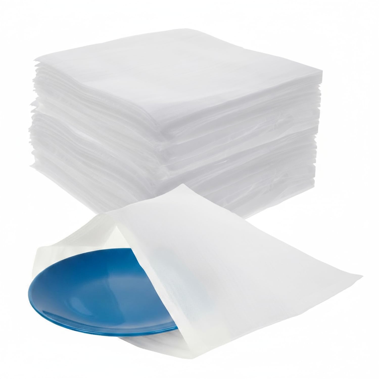 100 pièce Demenagement Feuilles Mousse Papier Bulle Déménagement pour Cartons Déménagement Vaisselle Plats Assiettes Verres Emballage 300 mm x 300 mm x 1 mm (Sac)