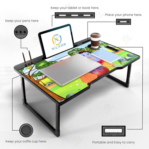 Image of Study Table Bed Table Premium Laptop Table /Foldable and Portable Wooden /Writing Desk for Office /Home /School (CTD BHIM-KRI)