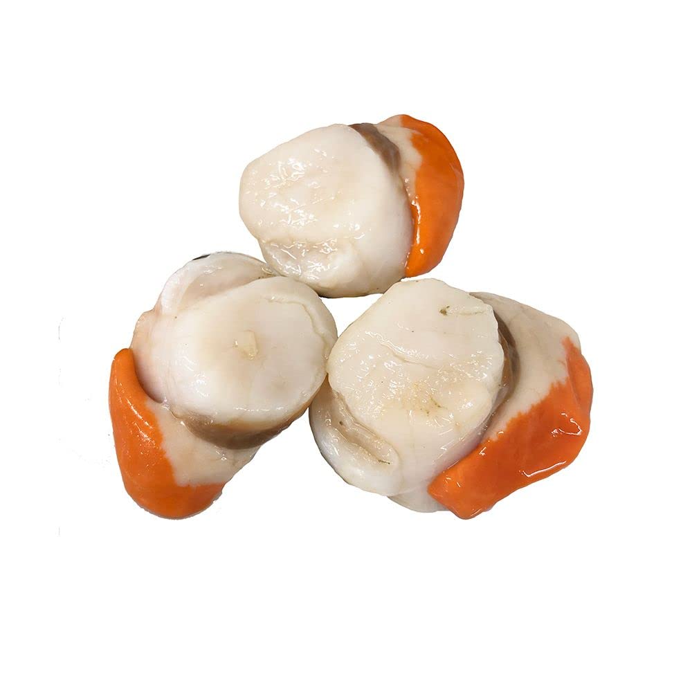 Scottish King Scallops, Roe-On, Fresh, 1kg : Amazon.co.uk: Grocery