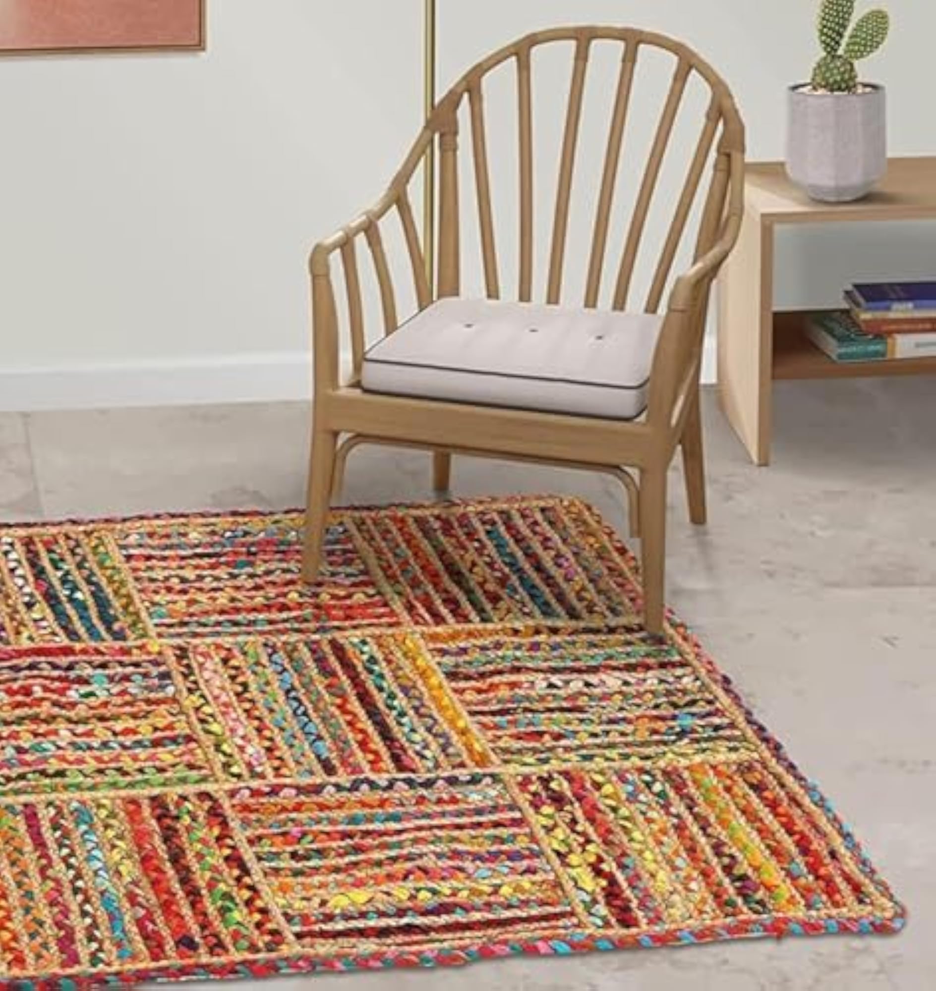 Jute Braided Reversible Hand Woven Rectangular Rug Carpet Mat
