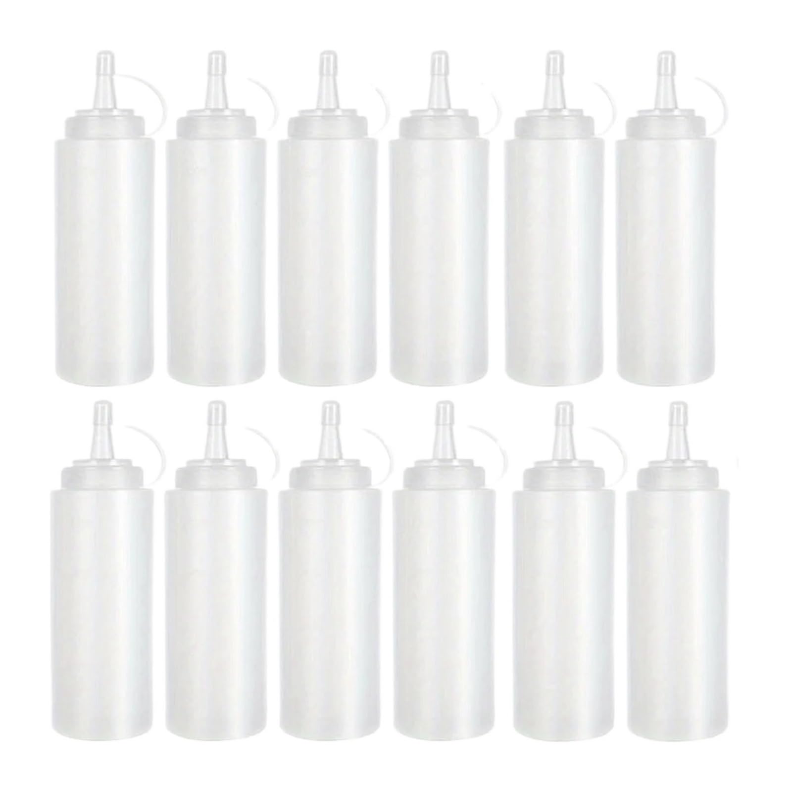 Bottiglie di plastica da spremere 12 pezzi 8 once multiuso for condimenti ketchup salsa barbecue condimento for grigliate artigianali per Condimenti