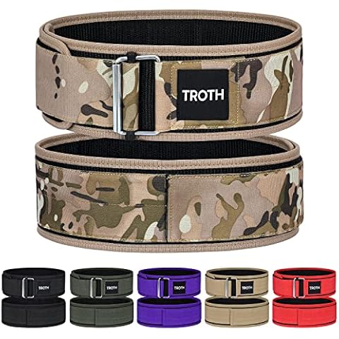 TROTH Weight Lifting Belt - Premium Self-Locking Back Support Belt for Women - Weightlifting Belt for Men - Gym belt for CrossFit, Powerlifting, Deadlift, Olympic Lifts and Squats Cover