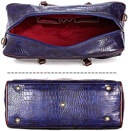 Simon Spencer Navy Blue Handmade Faux Leather Estilo Alligator Duffel Bag 6 Simon Spencer Navy Blue Handmade Faux Leather Estilo Alligator Duffel Bag