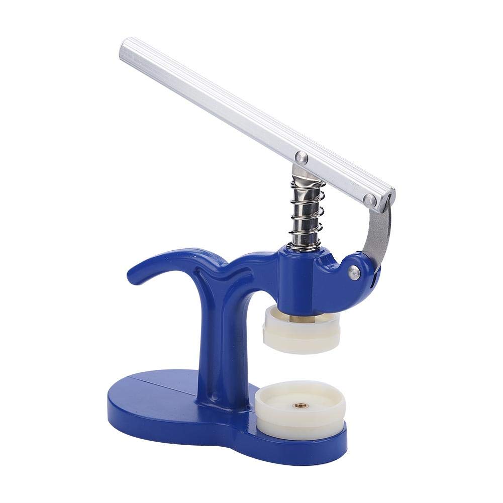Watch Case Presser Set, Watch Back Case Cover Press Closer Snap Off Presser Repair Tool with 12 Fitting Dies 18mm to 50mm Blue