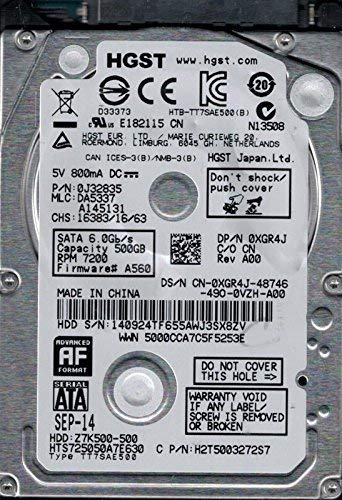 Amazon | HGST HTS725050A7E630 P/N: 0J32835 MLC: DA5337 500GB China